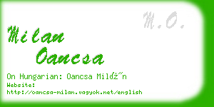 milan oancsa business card